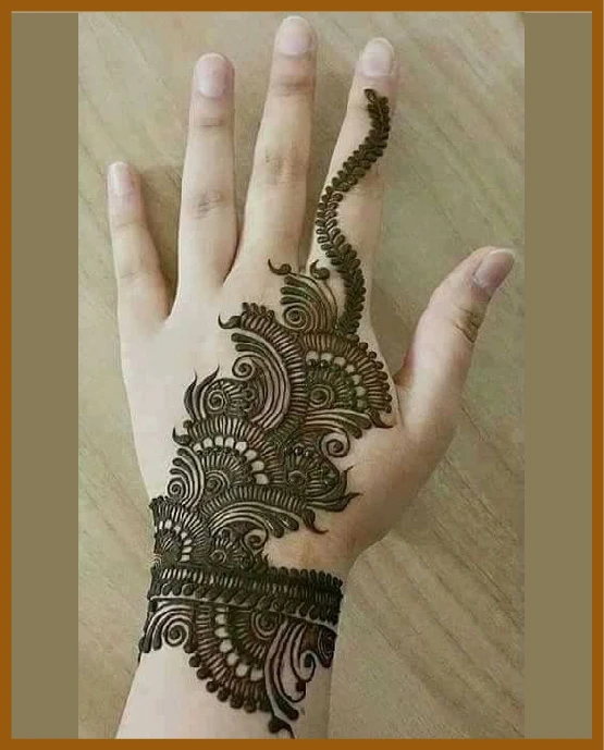 Aesthetic Back Hand Lace Mehndi For Festive Occasions